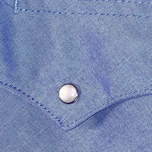 Mens Vintage Western Ruddock Pearl Snap Blue Button Down Size 30(3XL) - Picture 2 of 11